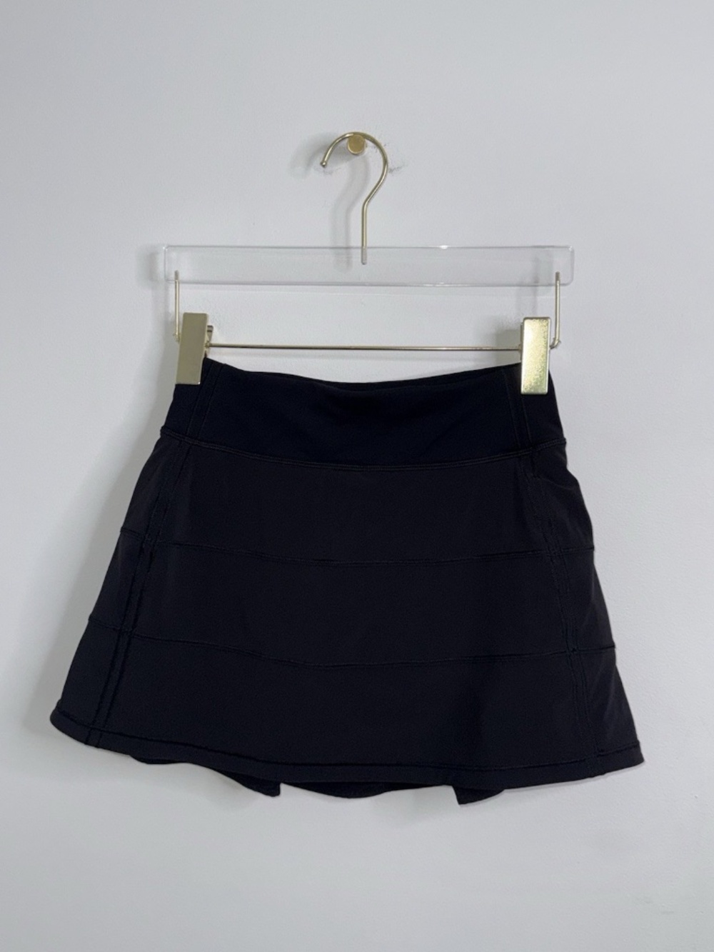 Lululemon Pace Rival Skirt Black Athletic Tennis Skort Pleated Sz 0 Pickleball